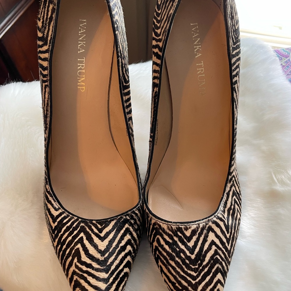 Ivanka Trump zebra stripe heels.